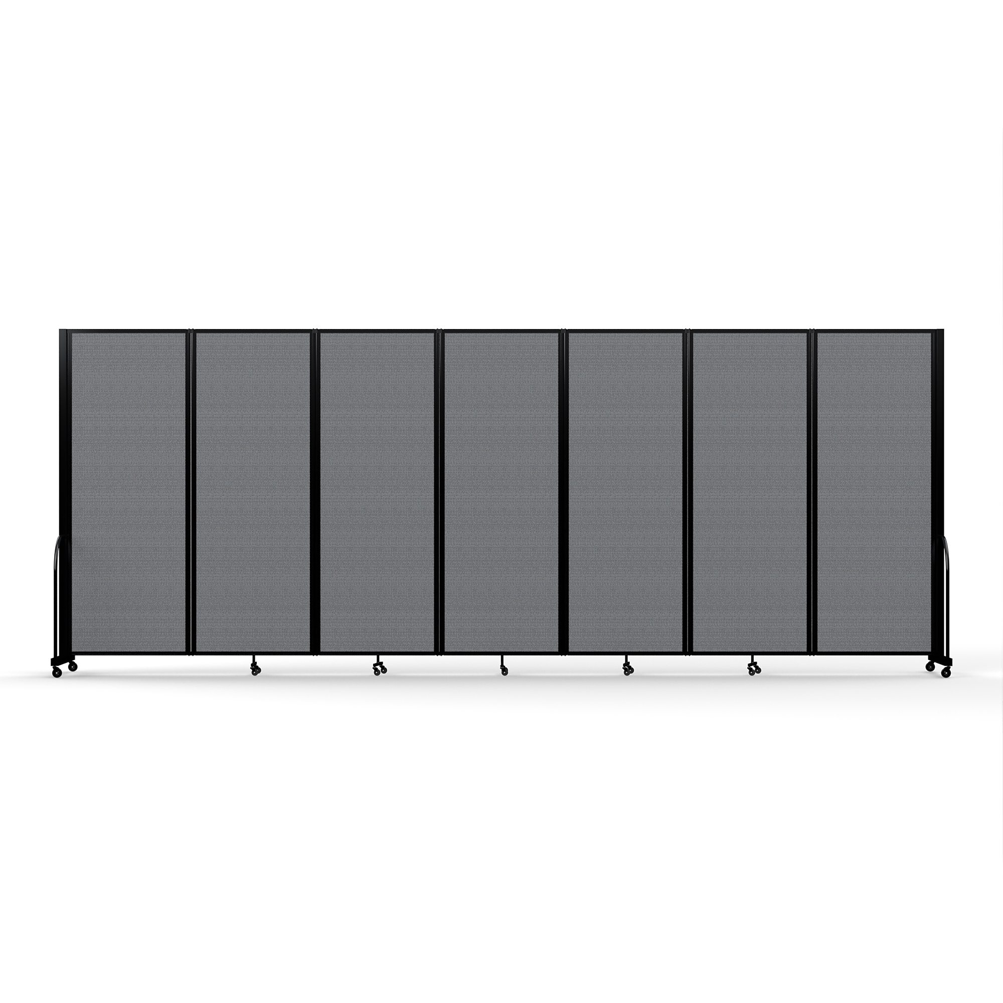 Screenflex Full Motion Divider — 7ft. 6in. x 19ft. 7in., Black Frame, Stone, Model# FSH-767-B-DG